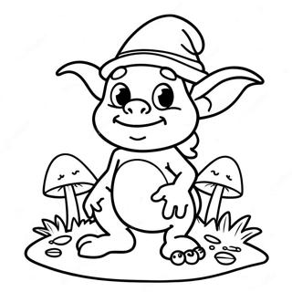 Niedlicher Goblin Mit Pilzen Ausmalbild 68313-56335