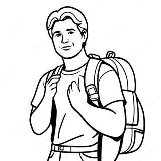 David Mit Seinem Rucksack Ausmalbild 68393-56405