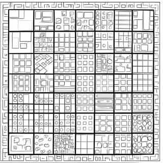 Tetris Spielraster Ausmalbild 68542-56524