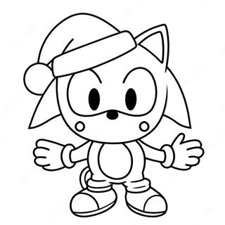 Sonic Der Igel Mit Weihnachtsmannmutze Ausmalbild 6855-5575