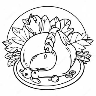 Festliches Thanksgiving Teller Ausmalbild 68724-56662