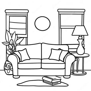 Gemutliches Wohnzimmer Couch Ausmalbild 68734-56666