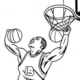 Basketballspieler Beim Dunking Ausmalbild 6885-5597