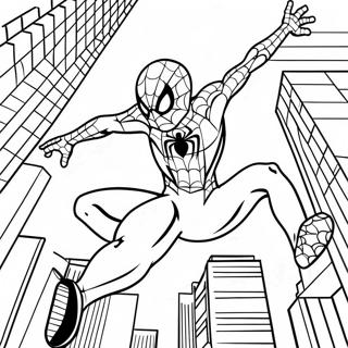 Spiderman Der Durch Die Stadt Schwingt Ausmalbild 68874-56785