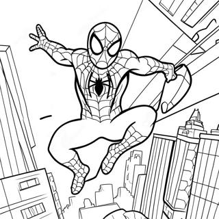 Spiderman Der Durch Die Stadt Schwingt Ausmalbild 68874-56786