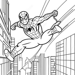 Spiderman Der Durch Die Stadt Schwingt Ausmalbild 68874-56788