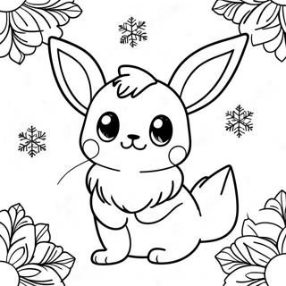 Eevee Mit Schneeflocken Ausmalbild 68964-56850