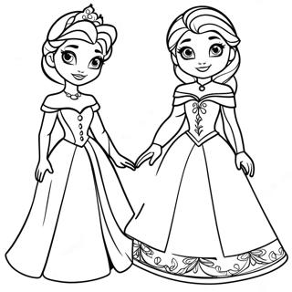 Elsa Und Anna Papierpuppen Ausmalbild 69043-56904