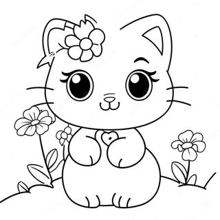 Niedliche Charmmy Kitty Mit Blumen Ausmalbild 69884-57567