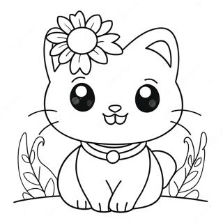 Niedliche Charmmy Kitty Mit Blumen Ausmalbild 69884-57791