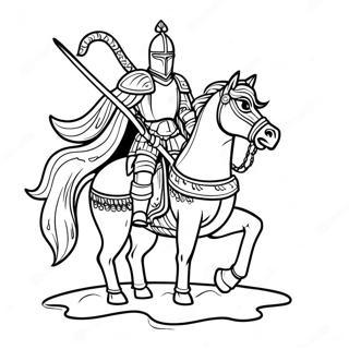 Furchterregender Schwarzer Ritter Auf Pferd Ausmalbild 70024 57908