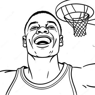 Russell Westbrook Beim Dunking Ausmalbild 70324-58147