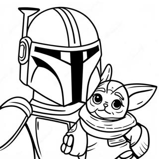 Mandalorian Mit Baby Yoda Ausmalbild 70624-58383