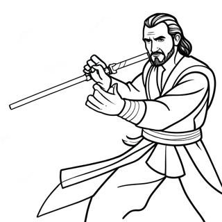 Qui Gon Jinn Lichtschwert Duell Ausmalbild 70754-58497