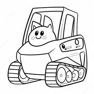 Niedlicher Skid Steer Mit Cartoon Gesicht Ausmalbild 7105-5781