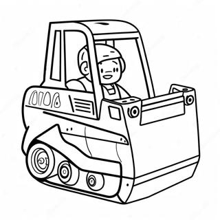 Niedlicher Skid Steer Mit Cartoon Gesicht Ausmalbild 7105-5782