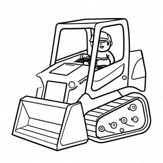 Niedlicher Skid Steer Mit Cartoon Gesicht Ausmalbild 7105-5783