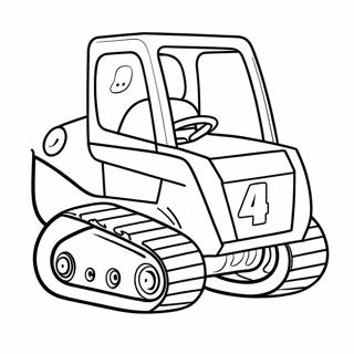 Niedlicher Skid Steer Mit Cartoon Gesicht Ausmalbild 7105-5784