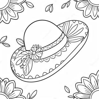 Bunter Sombrero Mit Blumen Ausmalbild 71324-58952