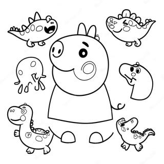 Peppa Wutz Mit Bunten Dinosauriern Ausmalbild 71394-59001