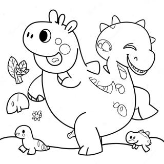 Peppa Wutz Mit Bunten Dinosauriern Ausmalbild 71394-59004