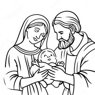 Maria Und Josef Mit Dem Baby Jesus Ausmalbild 71664-59244