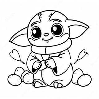 Niedlicher Baby Yoda Mit Ostereiern Ausmalbild 71724-59270