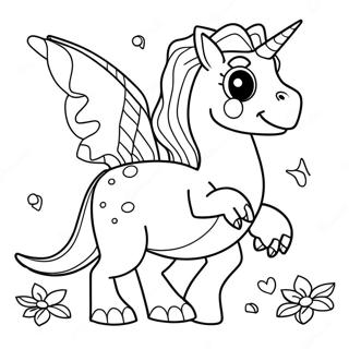 Einhorn Dinosaurier Ausmalbild 72123-59586