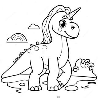 Einhorn Dinosaurier Ausmalbild 72123-59587