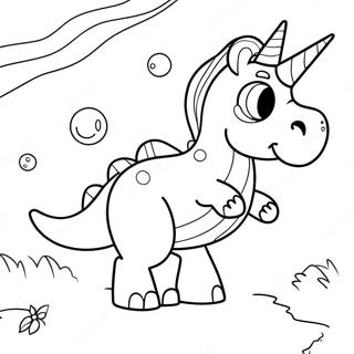 Einhorn Dinosaurier Ausmalbild 72123-59588