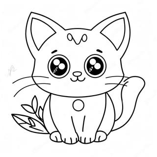 Niedliche Kawaii Katze Mit Grossen Augen Ausmalbild 72185-59614