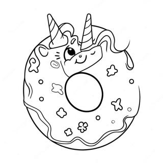 Glitzerndes Einhorn Donut Ausmalbild 72545-59906