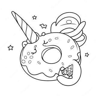 Glitzerndes Einhorn Donut Ausmalbild 72545-59907