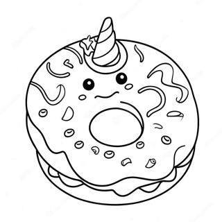 Glitzerndes Einhorn Donut Ausmalbild 72545-59908