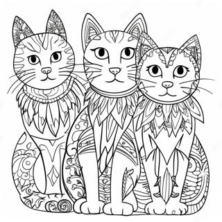 Bunte Katzen Von Laurel Burch Ausmalbild 72785-60101