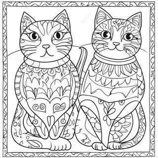 Bunte Katzen Von Laurel Burch Ausmalbild 72785-60102