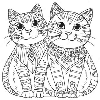 Bunte Katzen Von Laurel Burch Ausmalbild 72785-60103