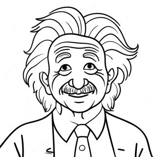 Lustiger Albert Einstein Mit Wildem Haar Ausmalbild 72975-60261