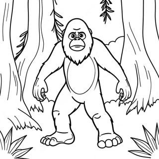 Sneaky Sasquatch Im Wald Ausmalbild 73135-60384