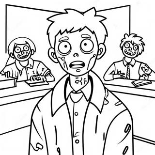 Zombie Schuler Im Klassenzimmer Ausmalbild 73425-60615