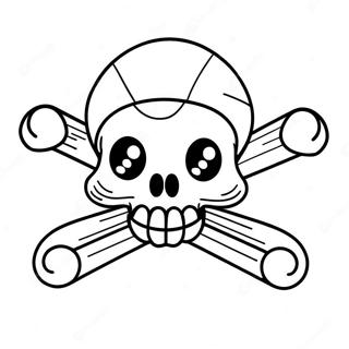 Niedlicher Cartoon Totenkopf Und Gekreuzte Knochen Ausmalbild 73826-60928