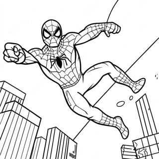 Zombie Spiderman Schwingt Durch Die Stadt Ausmalbild 74096-61133