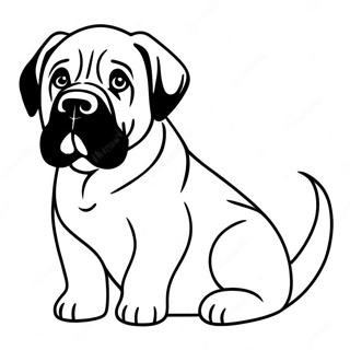 Verspielter Englischer Mastiff Welpe Ausmalbild 74596-61536