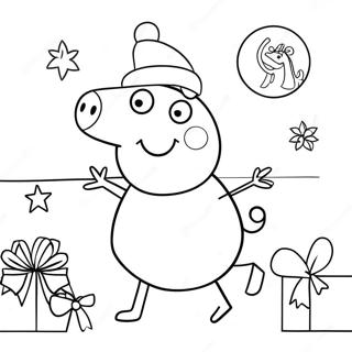 Peppa Wutz Mit Weihnachtsmutze Ausmalbild 7835-6366