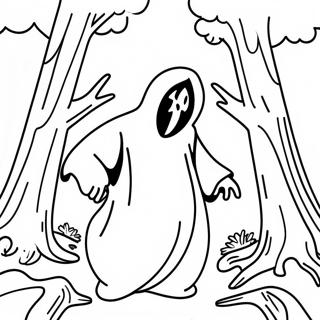 Ghostface In Einem Gruseligen Wald Ausmalbild 802-641