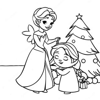 Elsa Und Anna Schmucken Einen Weihnachtsbaum Ausmalbild 8336-6763