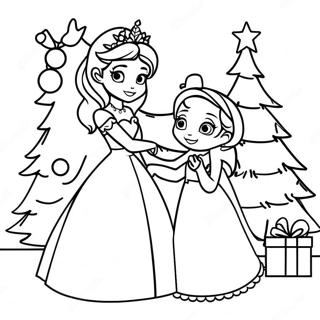 Elsa Und Anna Schmucken Einen Weihnachtsbaum Ausmalbild 8336-6842