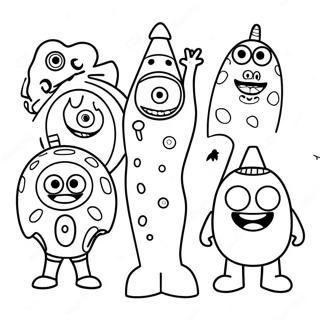 Spassige Yo Gabba Gabba Charaktere Ausmalbild 8356-6859