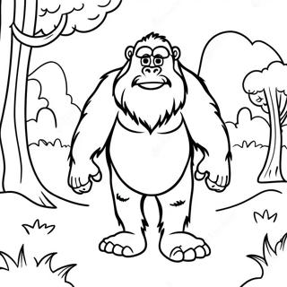 Lustiges Bigfoot Gehen Ausmalbild 8486-6954