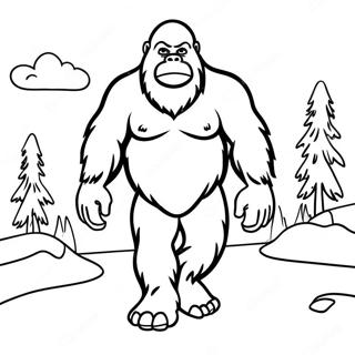 Lustiges Bigfoot Gehen Ausmalbild 8486-6955